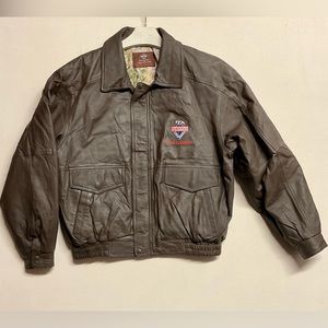 Handyman Club of America Life Member Brown Leather Jacket
